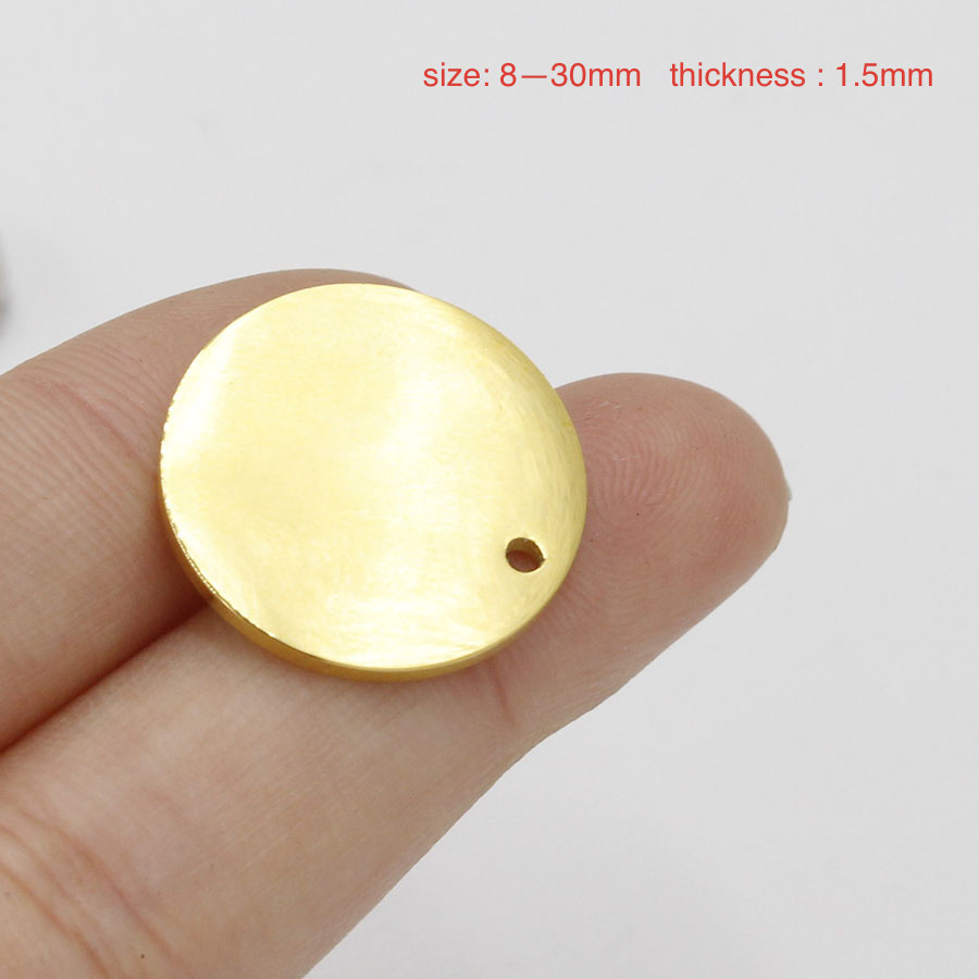 Vintage Fashion Labels - 50pcs 8-30mm Gold Color Mirror Polished