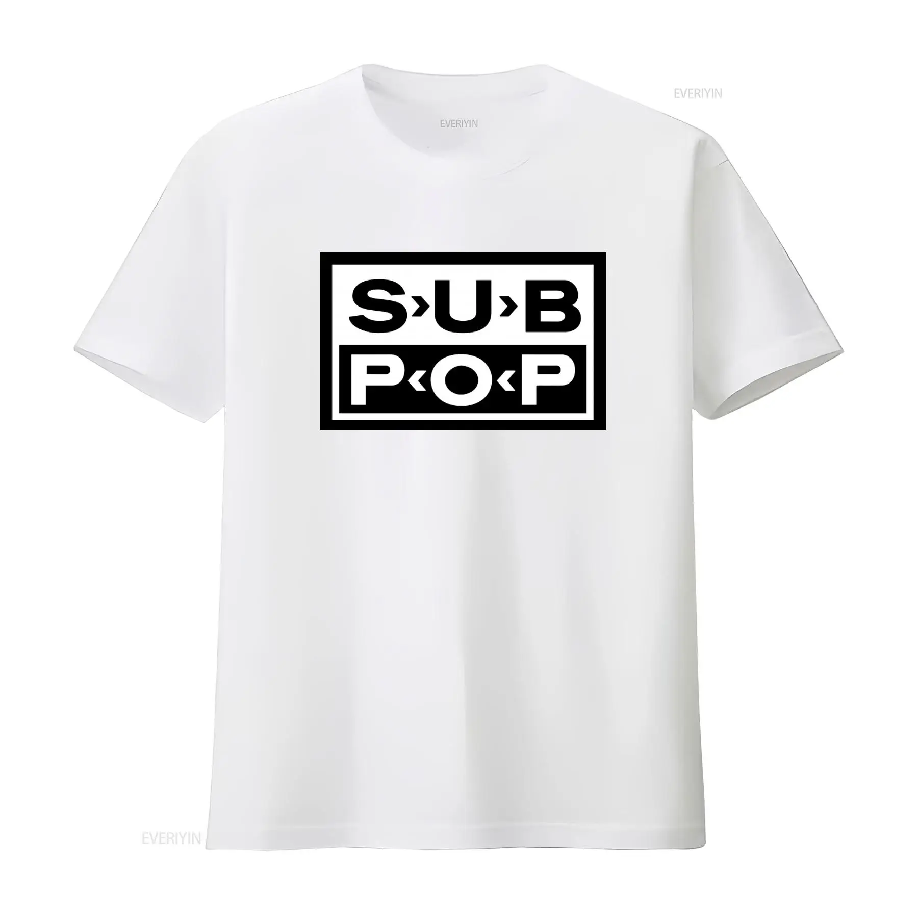 Sub Pop Logo T Shirt Black wit - Vintage Fashion Style Men recensie en prijs