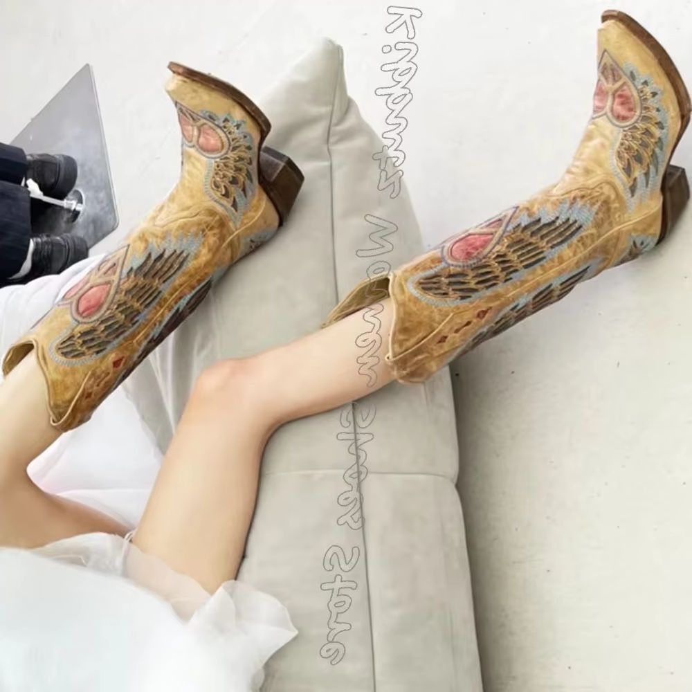 Embroidered Cowboy Western Boo - Vintage Fashion Heels recensie en prijs