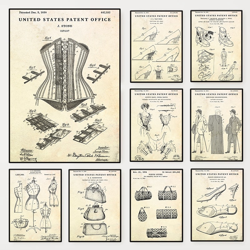 Fashion Clothing Shoe Bag Desi - Vintage Fashion Prints For Wall recensie en prijs