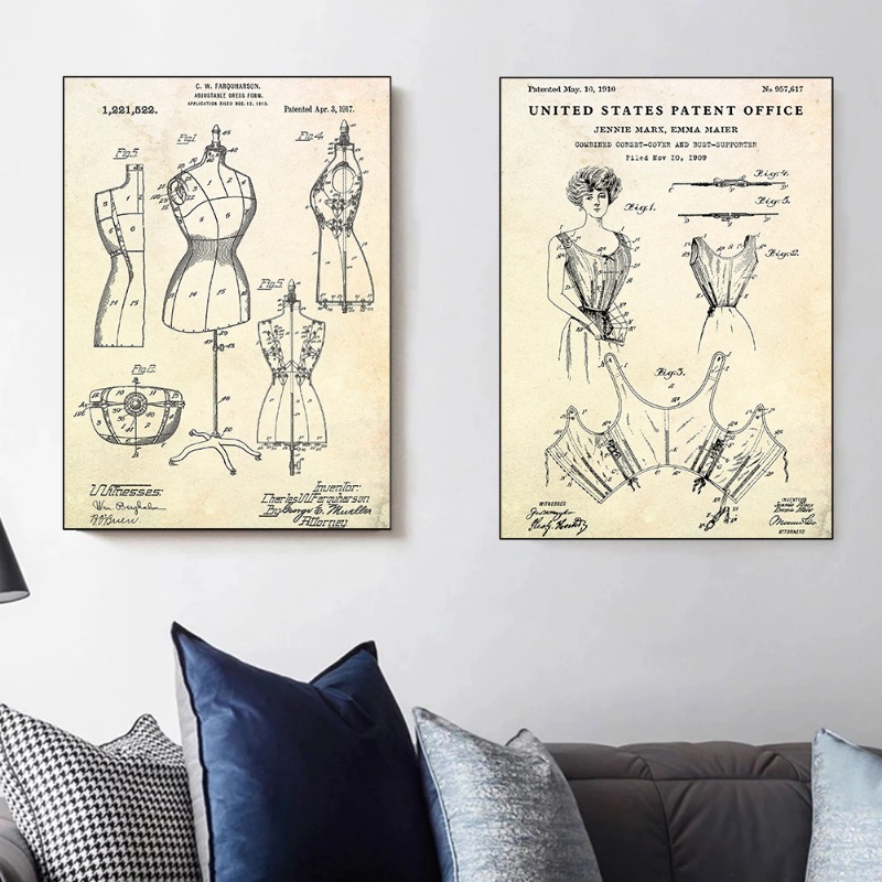 Fashion Clothing Shoe Bag Desi - Vintage Fashion Prints For Wall recensie en prijs