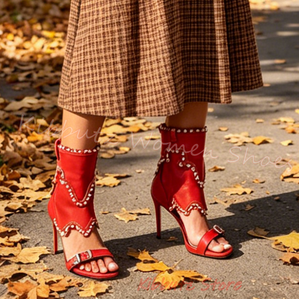 Boho Denim Sandal Women Pearl  - Vintage Fashion Heels recensie en prijs