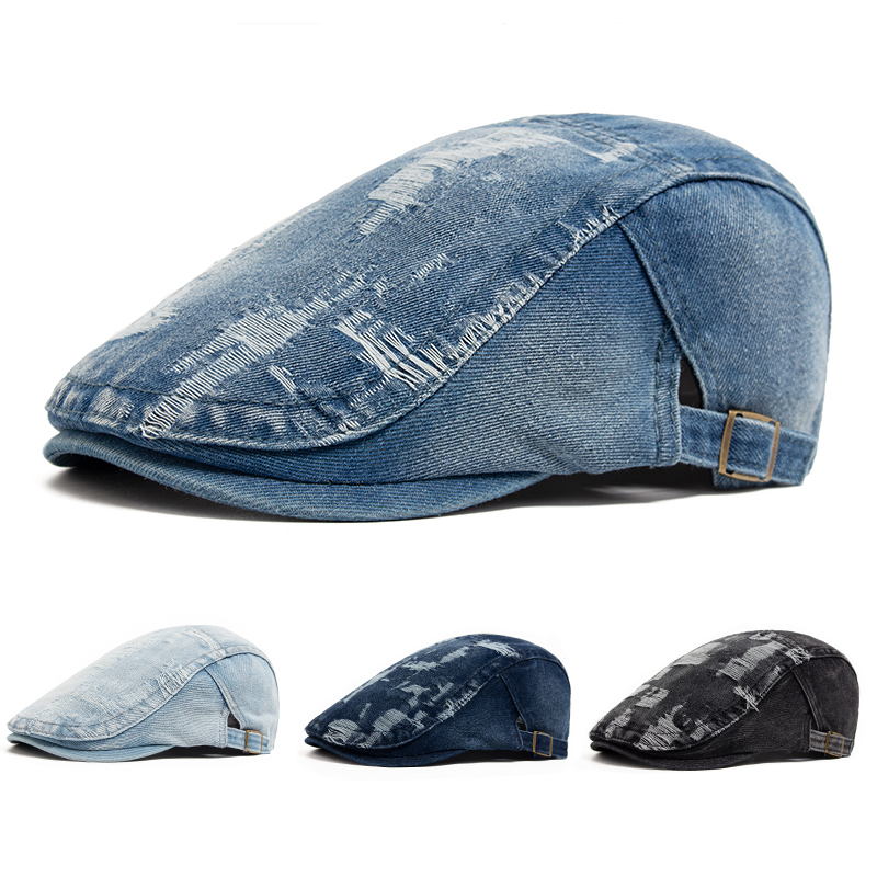 Fashion Men Ripped Denim Beret - Vintage Fashion Nz recensie en prijs
