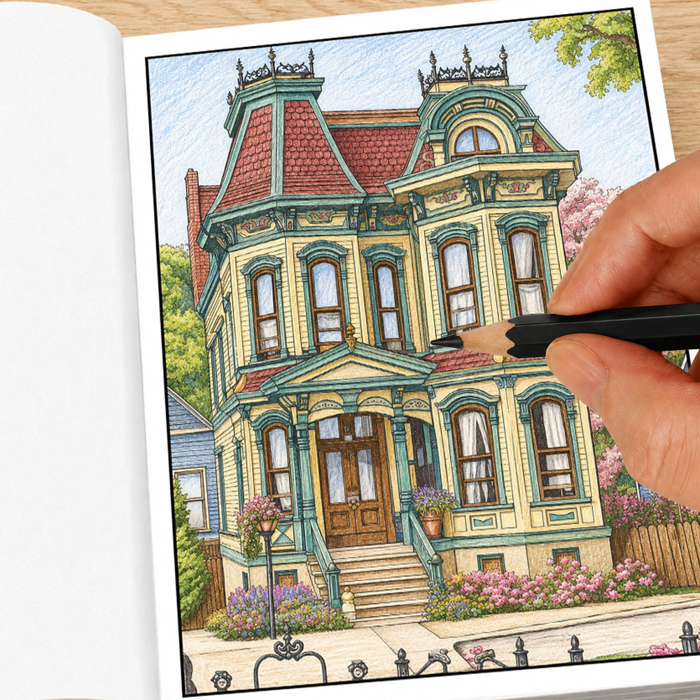 Victorian Houses Adult Colorin - Vintage Fashion Coloring Book recensie en prijs