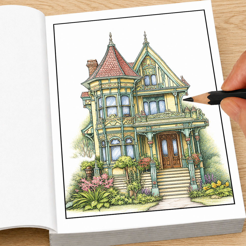 Victorian Houses Adult Colorin - Vintage Fashion Coloring Book recensie en prijs