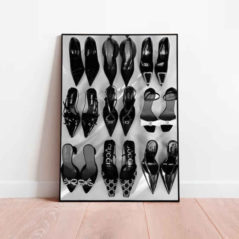 Black White Luxury High Heels  - Vintage Fashion Sketches recensie en prijs