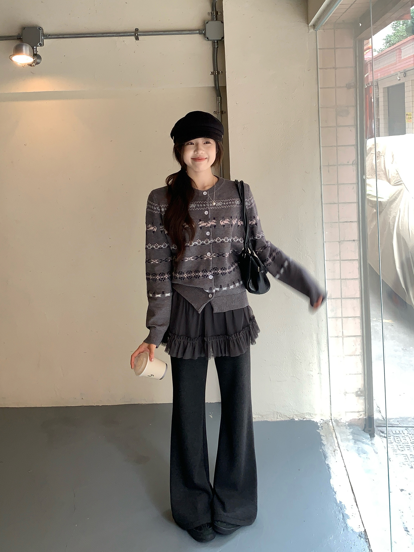 Gray Vintage Fair Isle Knitted - Vintage Fashion Faire recensie en prijs