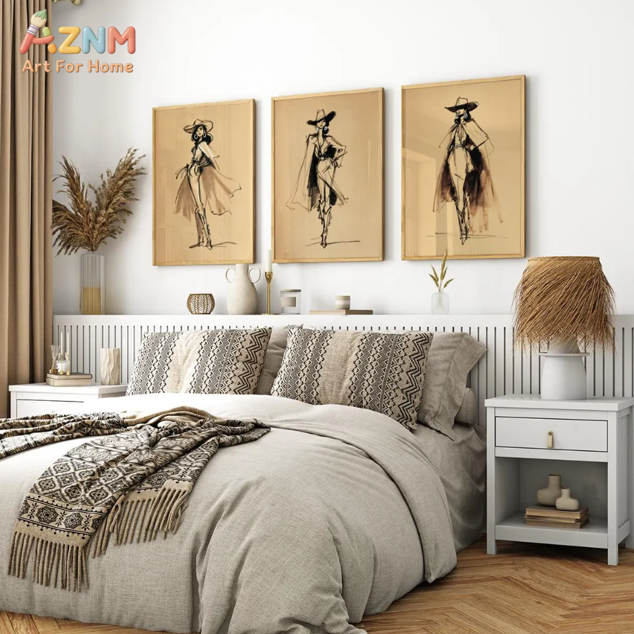 AZNM Vintage Cowgirl Sketch Ca - Vintage Fashion Sketches recensie en prijs
