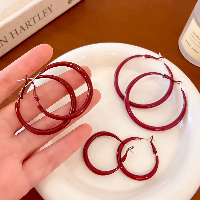 Charm Trendy Wine Red Color Ge - Vintage Fashion Korea recensie en prijs