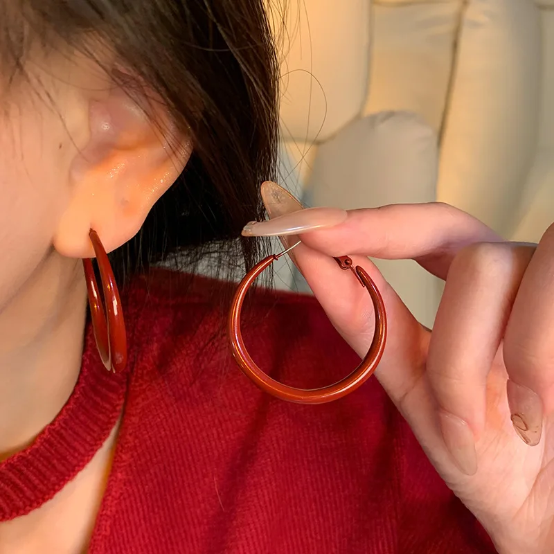 Charm Trendy Wine Red Color Ge - Vintage Fashion Korea recensie en prijs