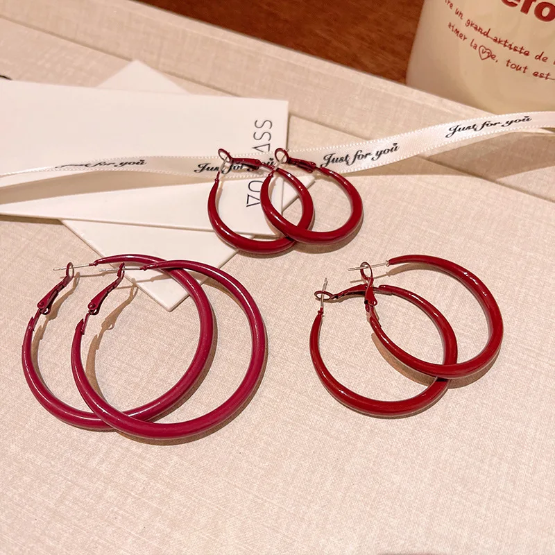 Charm Trendy Wine Red Color Ge - Vintage Fashion Korea recensie en prijs