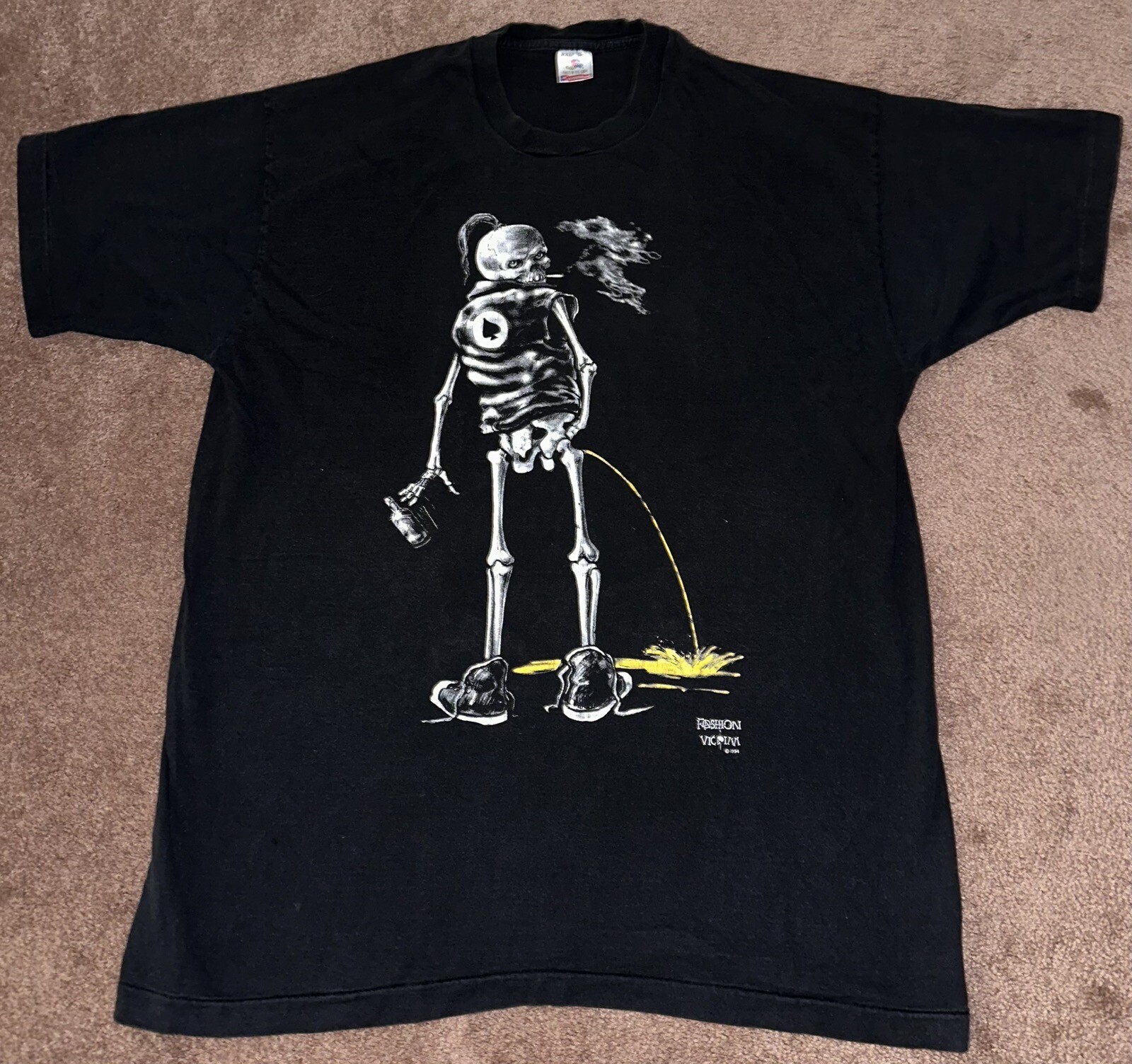 Vintage 1994 Skeleton Grunge S - Vintage Fashion Victim Shirt recensie en prijs