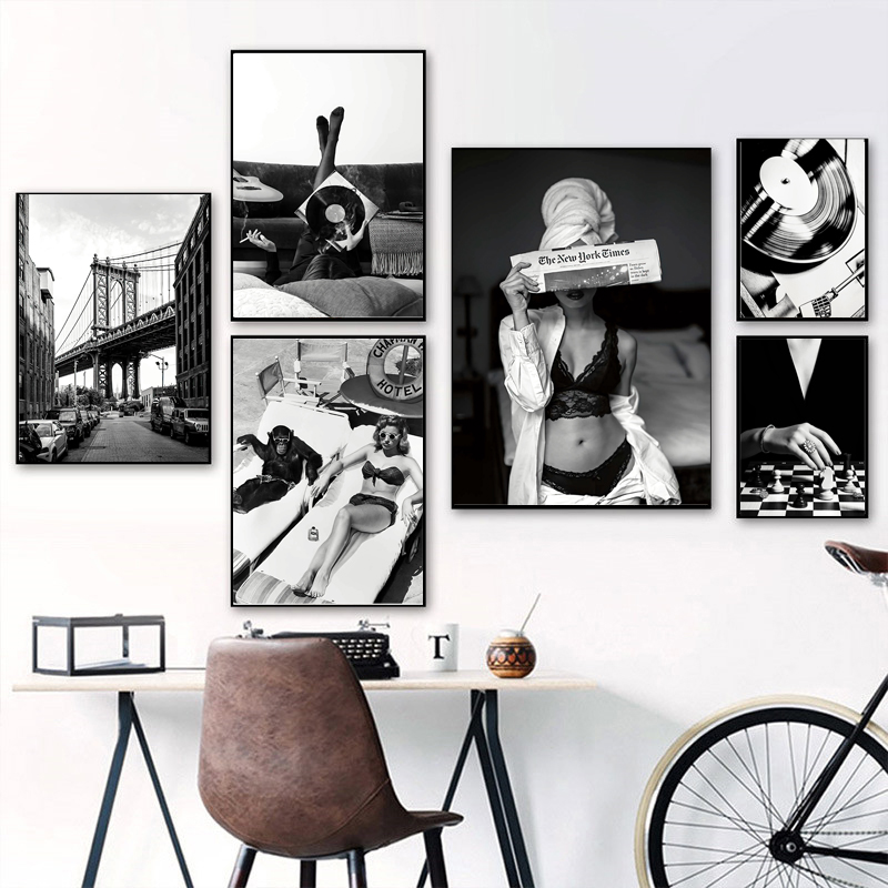 Black and White Vintage Wall A - Vintage Fashion Prints For Wall recensie en prijs