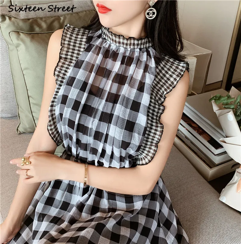 Plaid Sleeveless Dress for Wom - Vintage Fashion Runway recensie en prijs