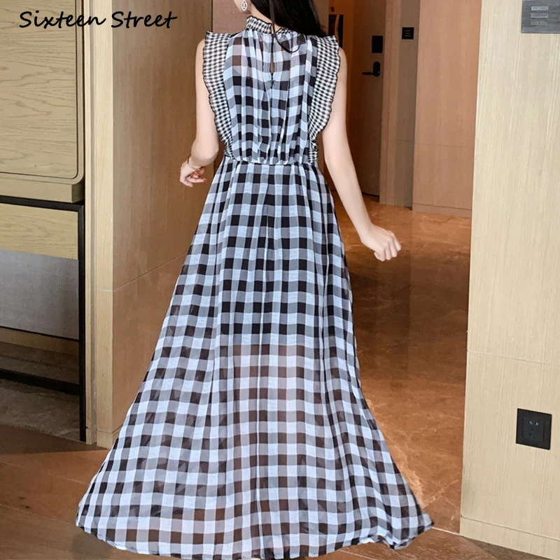 Plaid Sleeveless Dress for Wom - Vintage Fashion Runway recensie en prijs