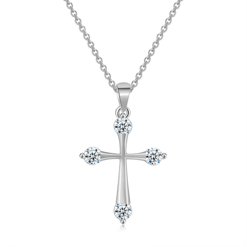 Silver Color Cross Pendant Nec - Vintage Fashion Faire recensie en prijs