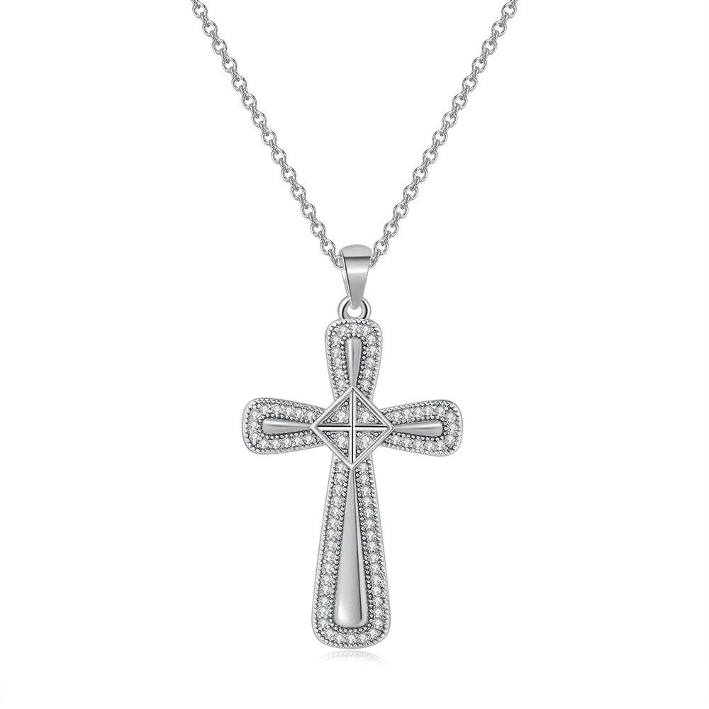 Silver Color Cross Pendant Nec - Vintage Fashion Faire recensie en prijs