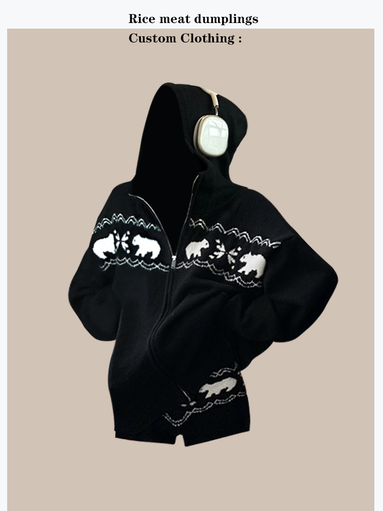 Black Fair Isle Hoodie Women's - Vintage Fashion Faire recensie en prijs