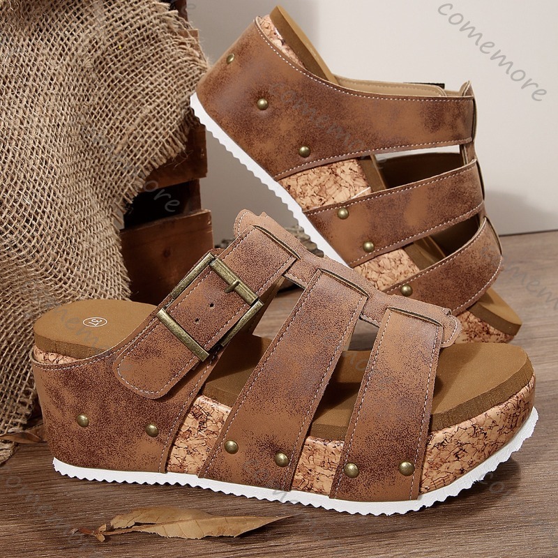 Vintage Buckle Strap Wedge Sli - Vintage Outdoor Fashion recensie en prijs