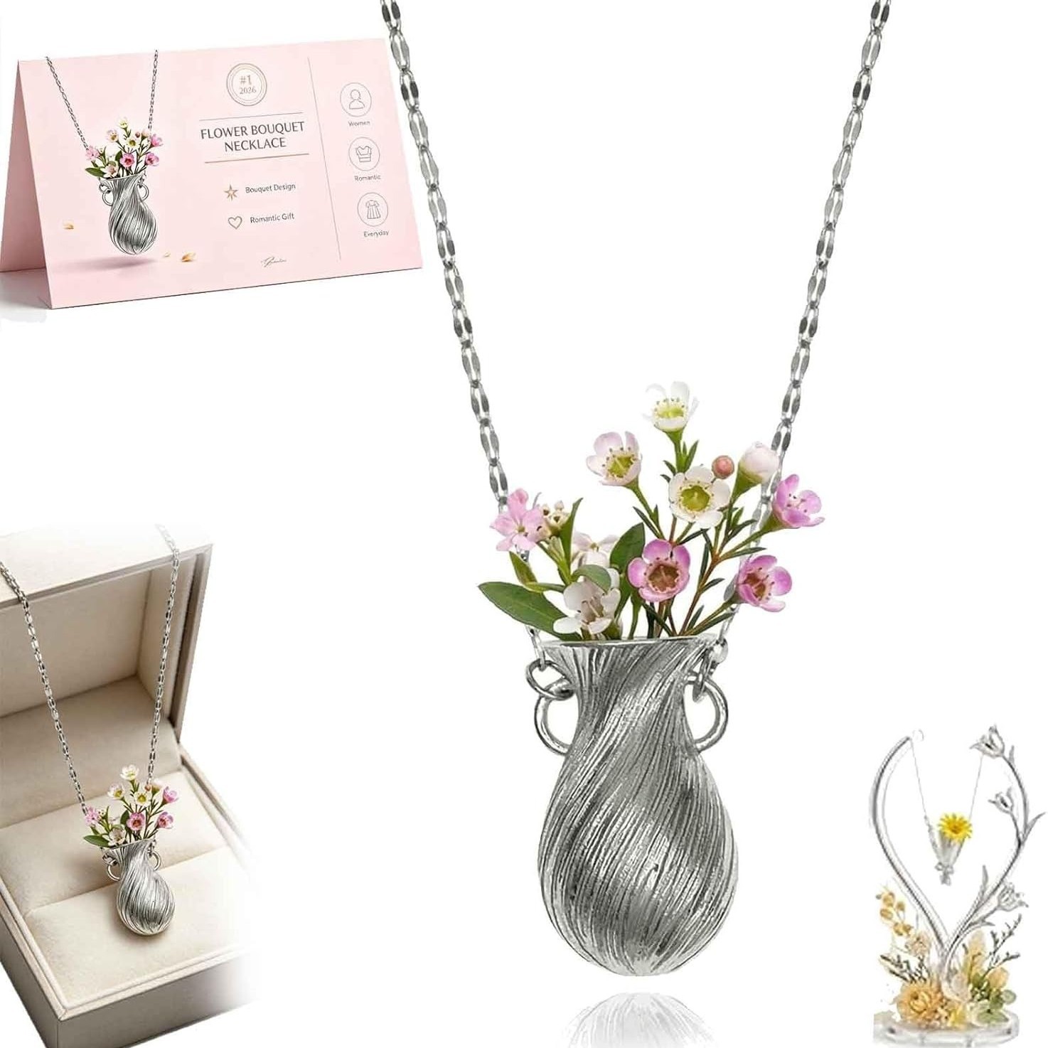 New Flower Bouquet Necklace We - Vintage Fashion Sketches recensie en prijs