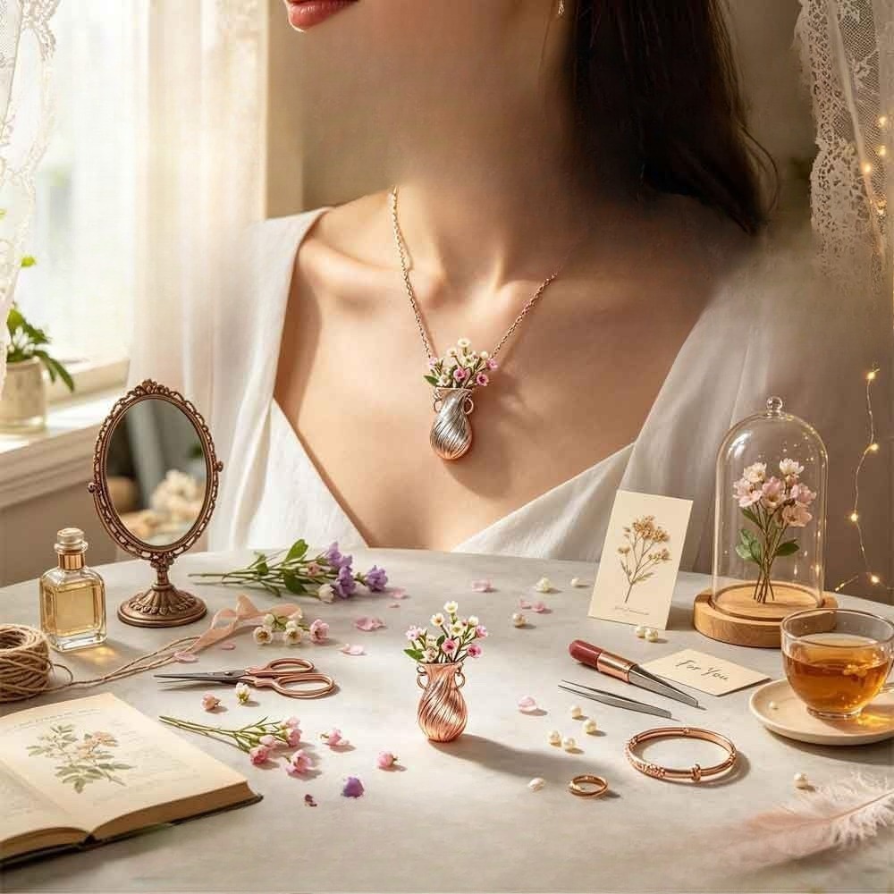 New Flower Bouquet Necklace We - Vintage Fashion Sketches recensie en prijs