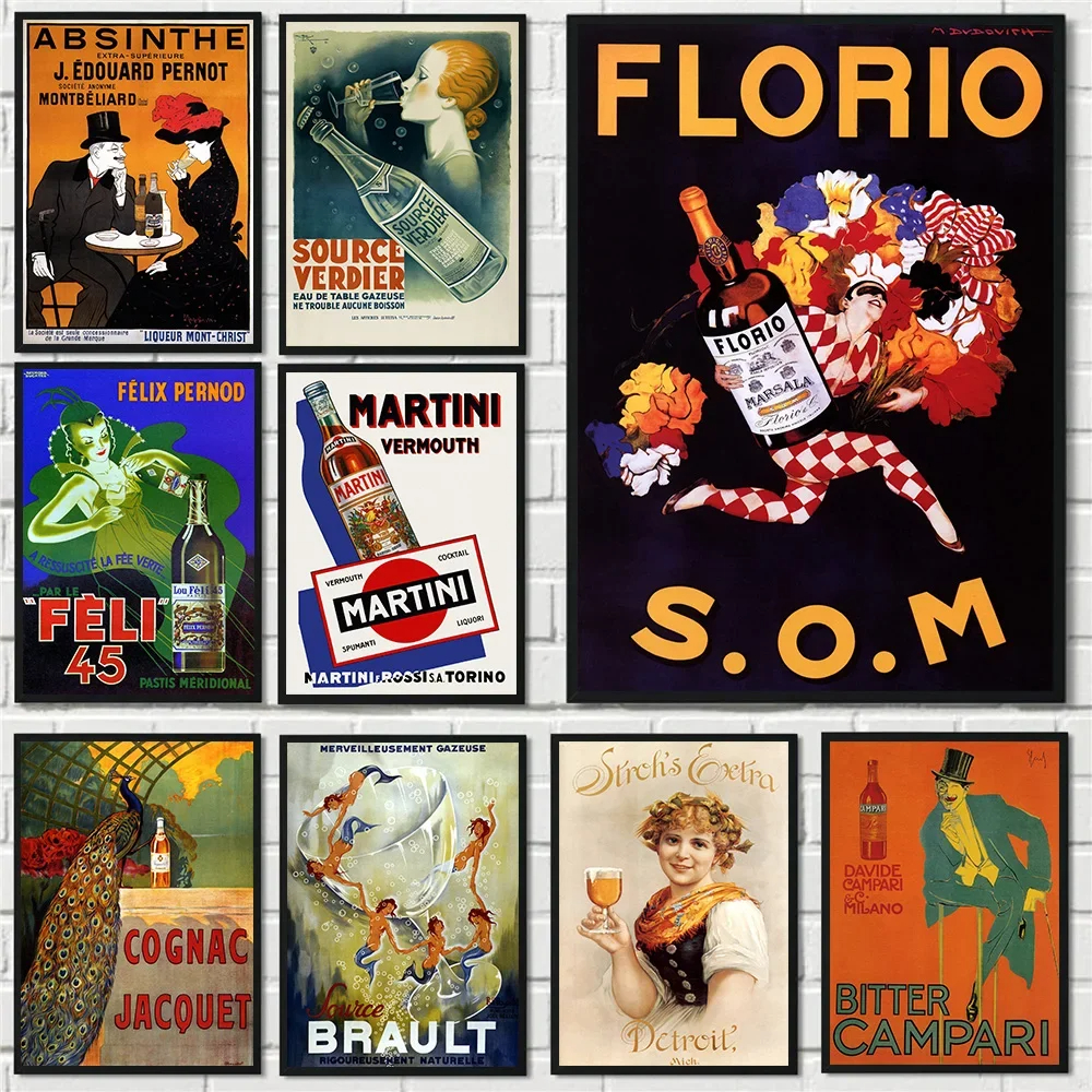 Vintage Famous Italy French Wi - Vintage Fashion Prints For Wall recensie en prijs