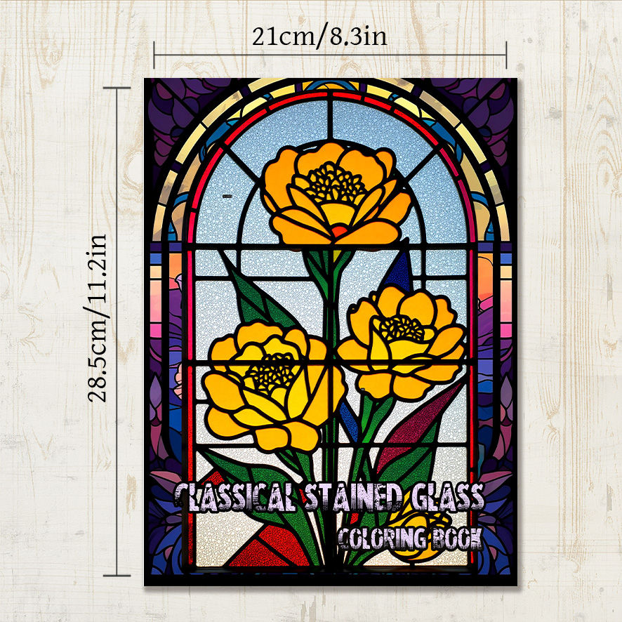 Classical Stained Glass Floral - Vintage Fashion Coloring Book recensie en prijs