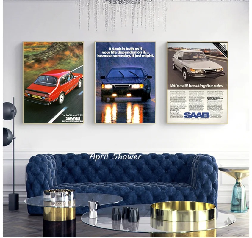 Classic Vintage Saab 900 Turbo - Vintage Fashion Prints For Wall recensie en prijs