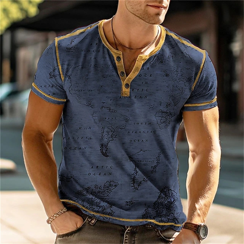 Men's Henry Shirts Funny 3D Pr - Vintage Fashion For Men recensie en prijs