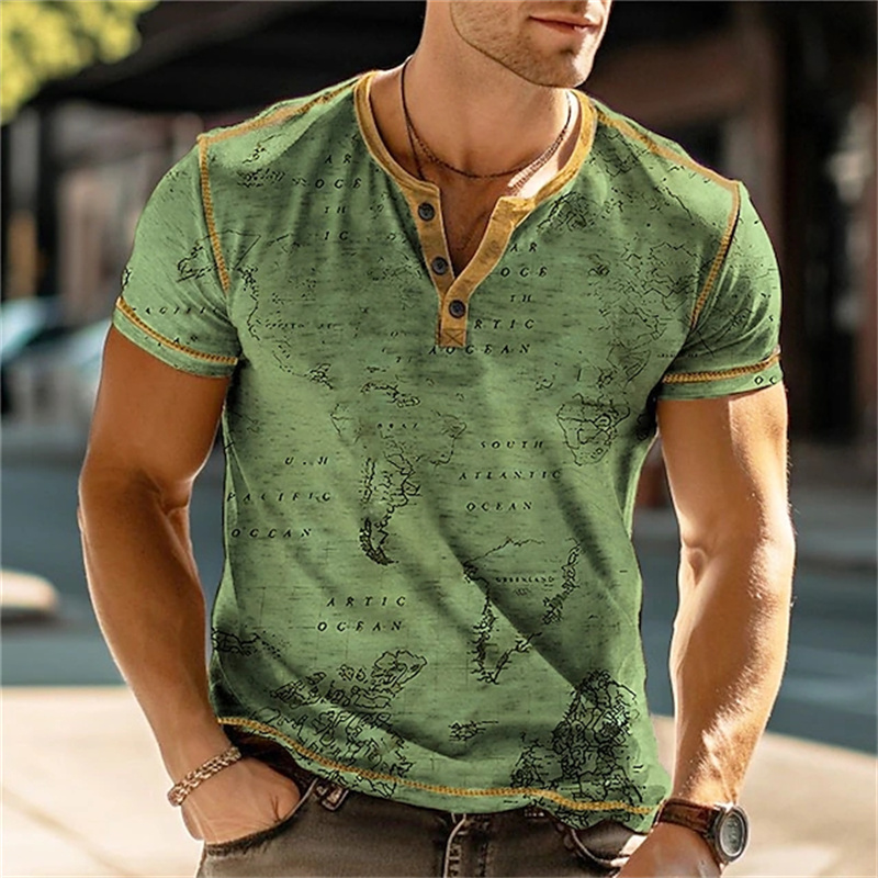 Men's Henry Shirts Funny 3D Pr - Vintage Fashion For Men recensie en prijs