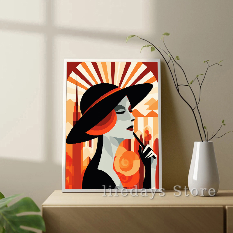 Vintage Art Deco Women Portrai - Vintage Fashion Prints For Wall recensie en prijs