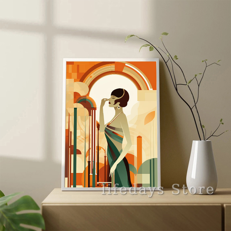 Vintage Art Deco Women Portrai - Vintage Fashion Prints For Wall recensie en prijs