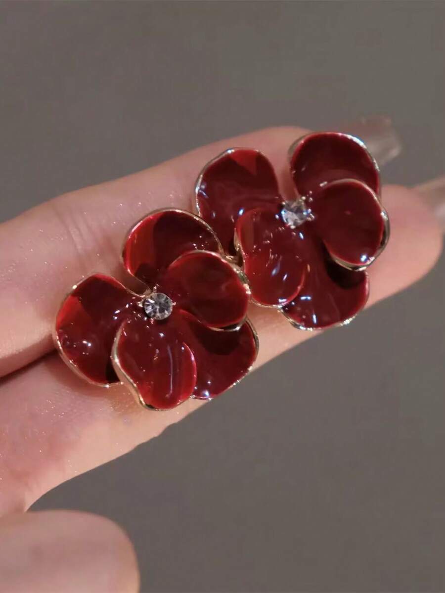 Orange Flower Stud Earrings Wi - Vintage Fashion Center recensie en prijs