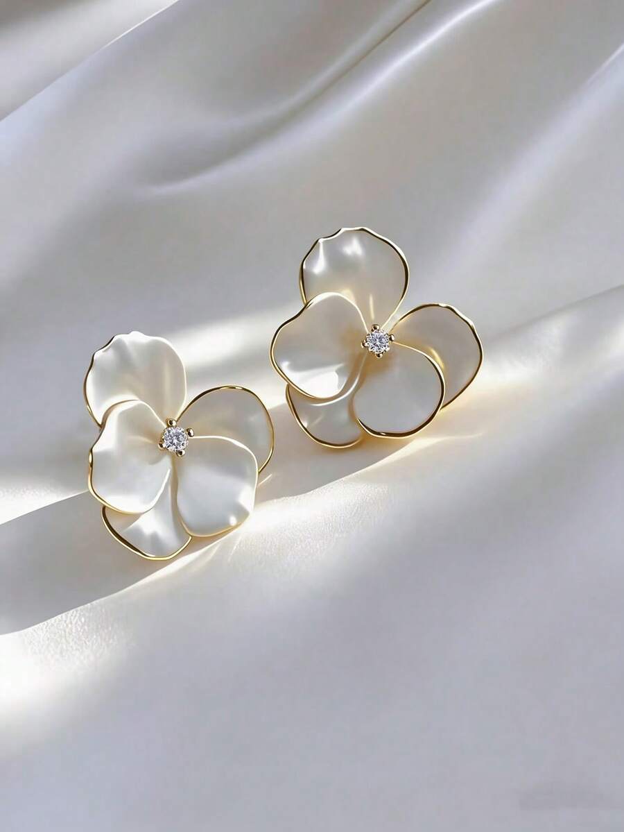 Orange Flower Stud Earrings Wi - Vintage Fashion Center recensie en prijs