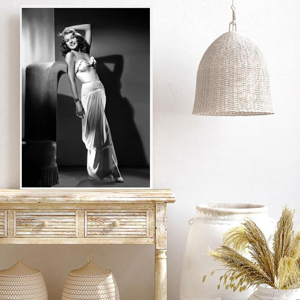 Rita Hayworth Poster,Black and - Vintage Fashion Prints For Wall recensie en prijs