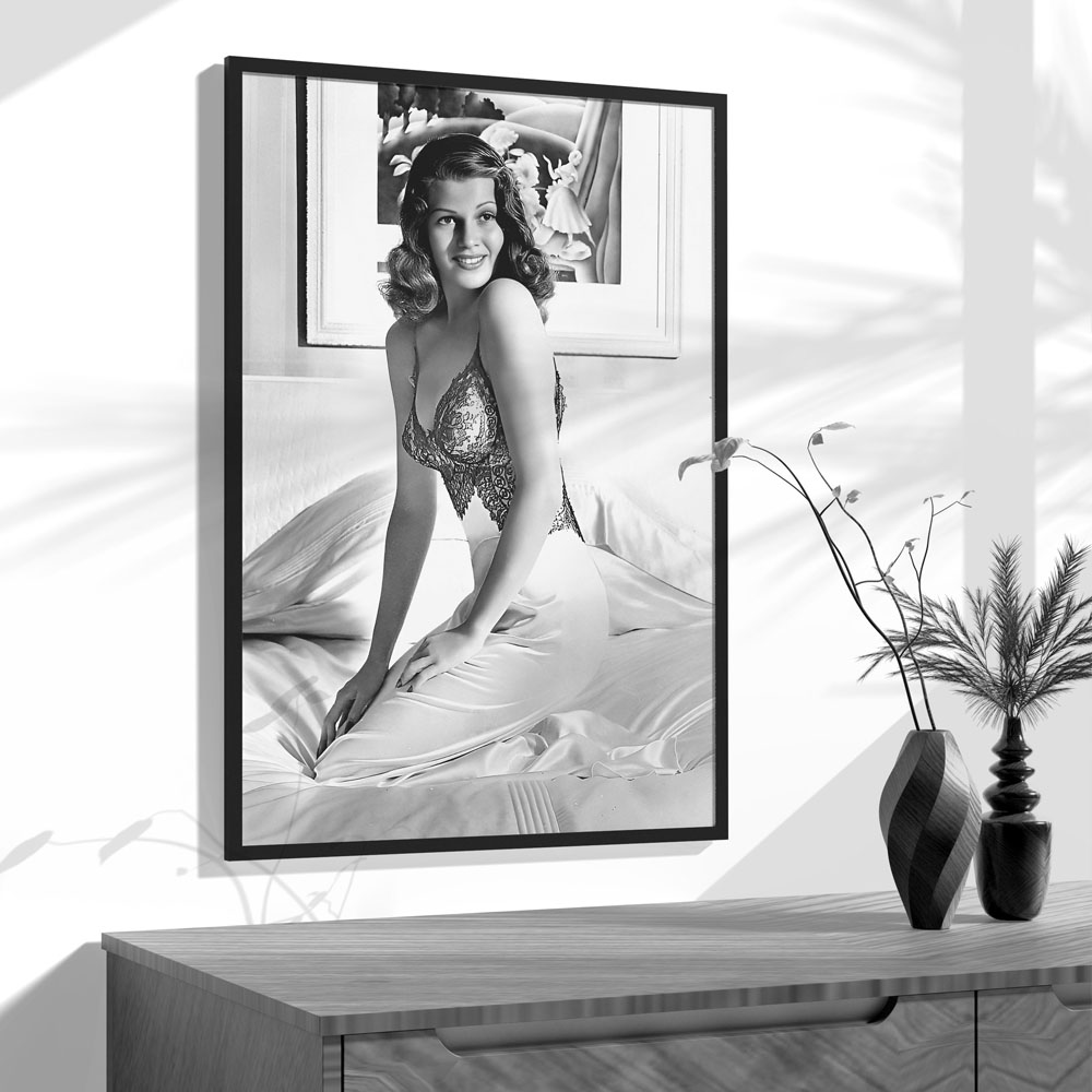 Rita Hayworth Poster,Black and - Vintage Fashion Prints For Wall recensie en prijs