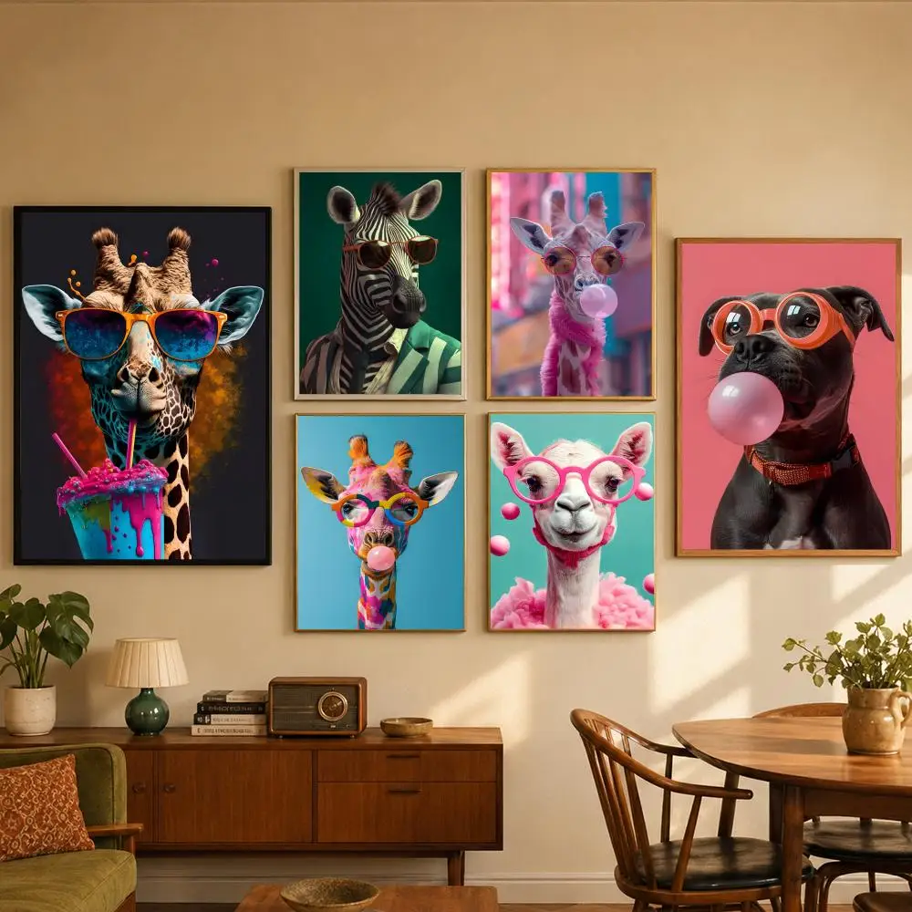 Art V-Vibrant Animal Bubble Fa - Vintage Fashion Prints For Wall recensie en prijs