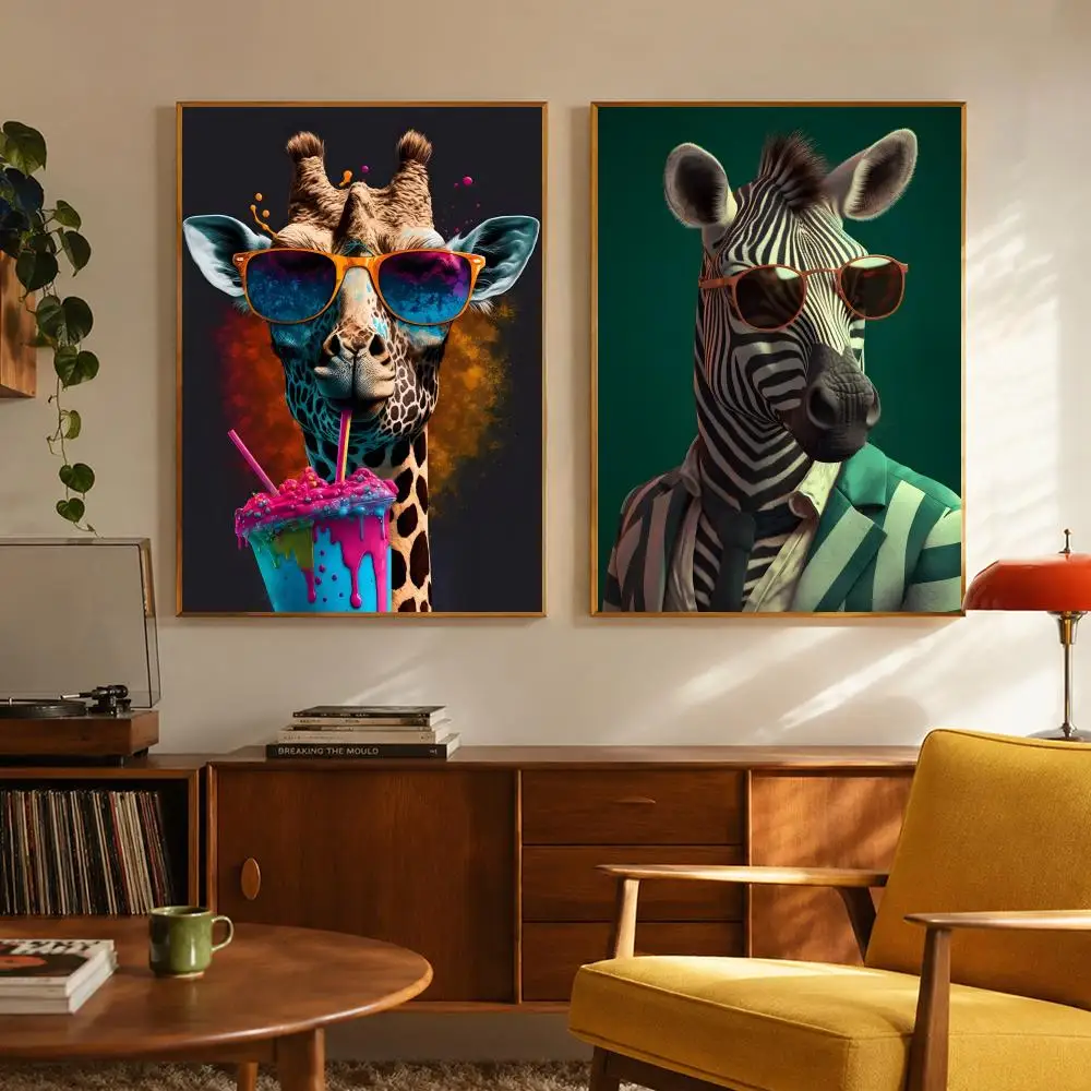 Art V-Vibrant Animal Bubble Fa - Vintage Fashion Prints For Wall recensie en prijs