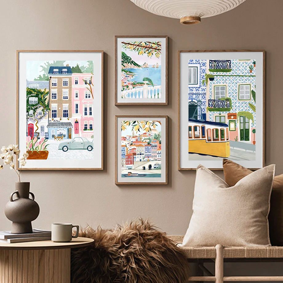 City Street Park Vintage Tram  - Vintage Fashion Prints For Wall recensie en prijs