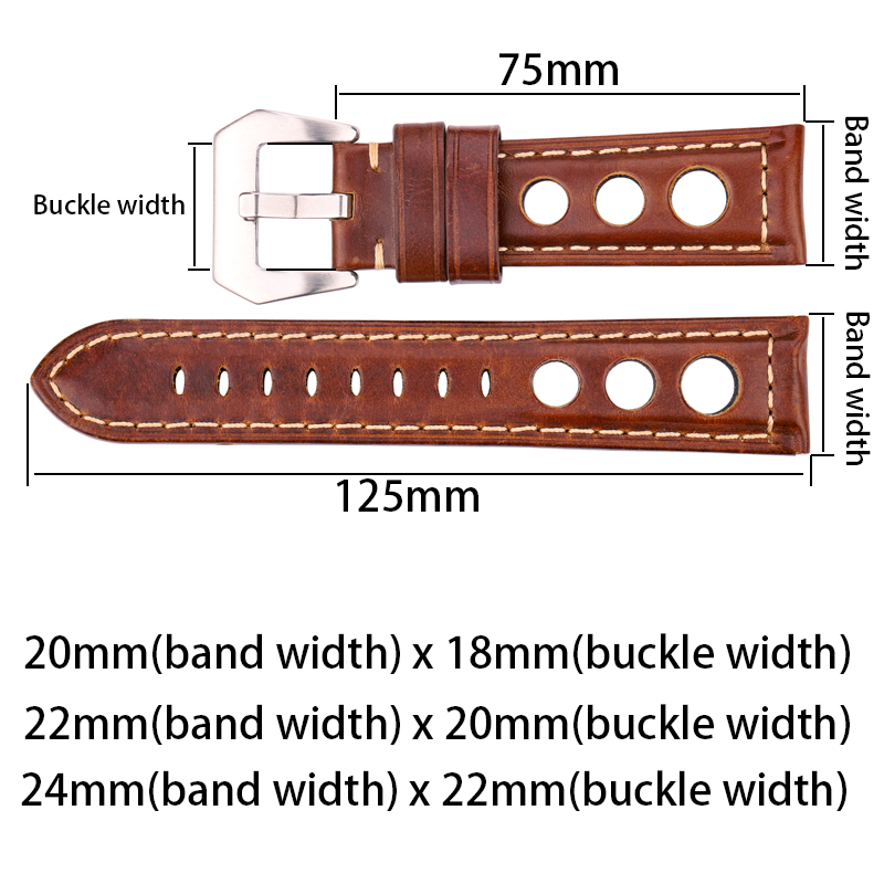 4 Color Cowhide Watch Strap Vi - Vintage Fashion Labels recensie en prijs